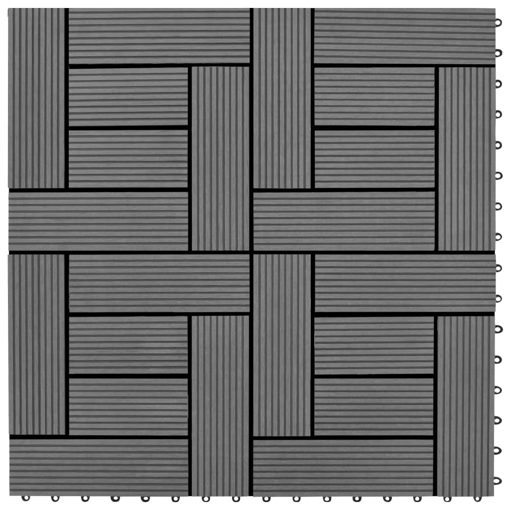 Graue Terrassenfliesen 11 Stk. 30 x 30 cm WPC 1 qm