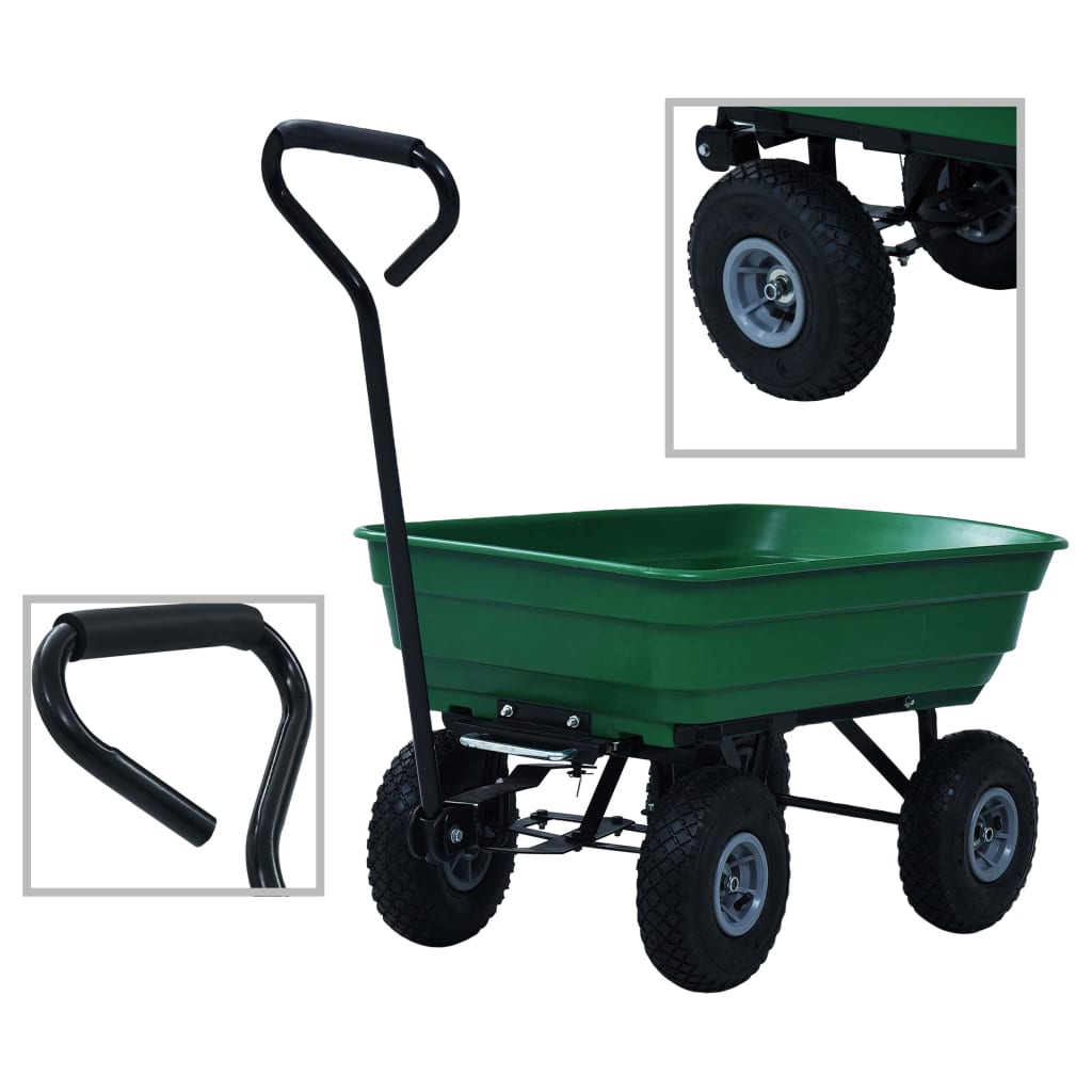 Garten-Kippwagen 300 kg 75 L Grün