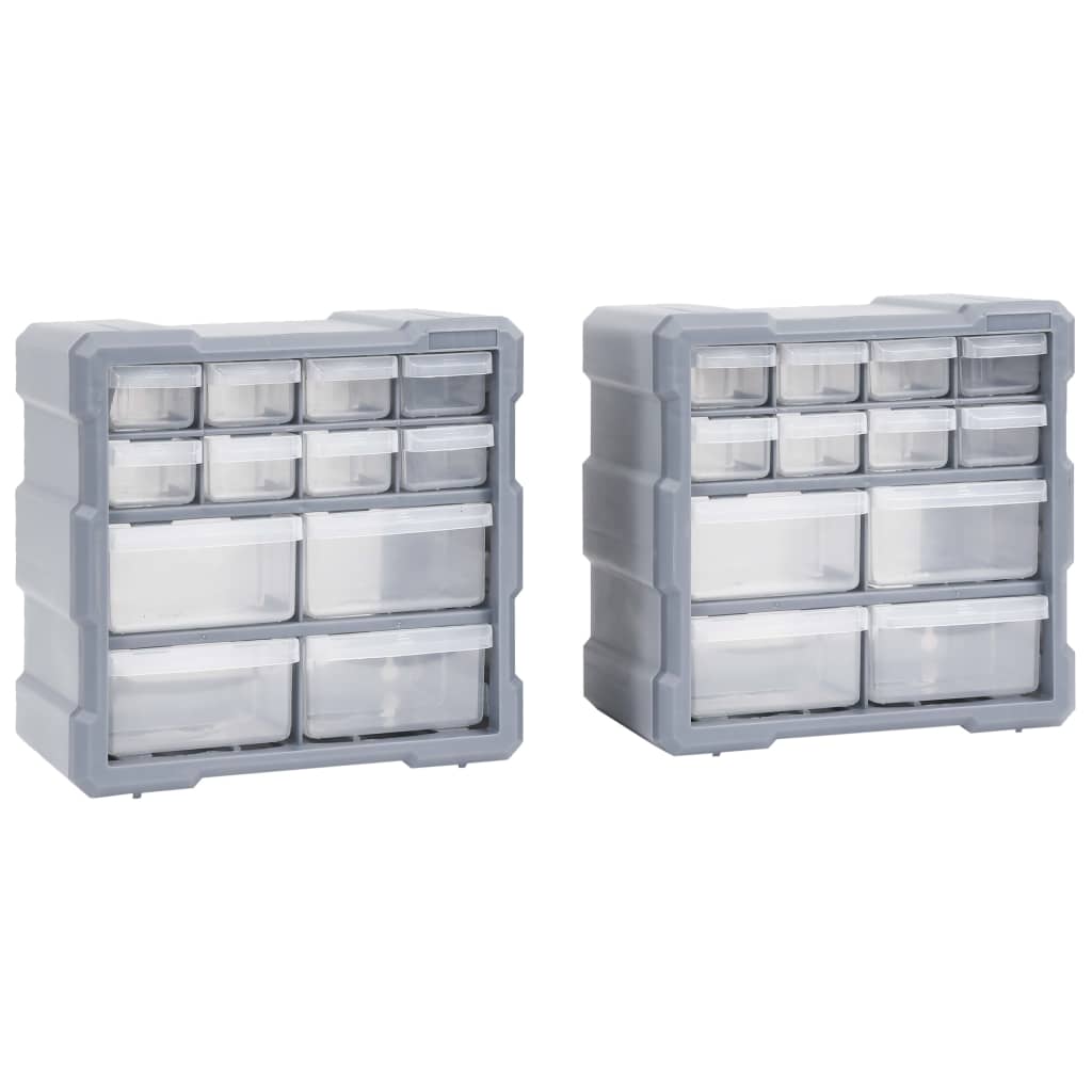 Multi-Schubladen-Organizer 2 Stk. 12 Schubladen 26,5x16x26 cm