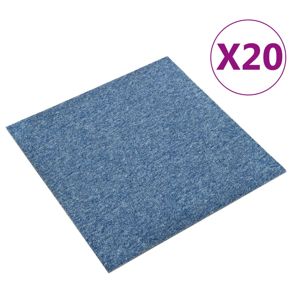 Teppichfliesen 20 Stk. 5 m² 50x50 cm Blau