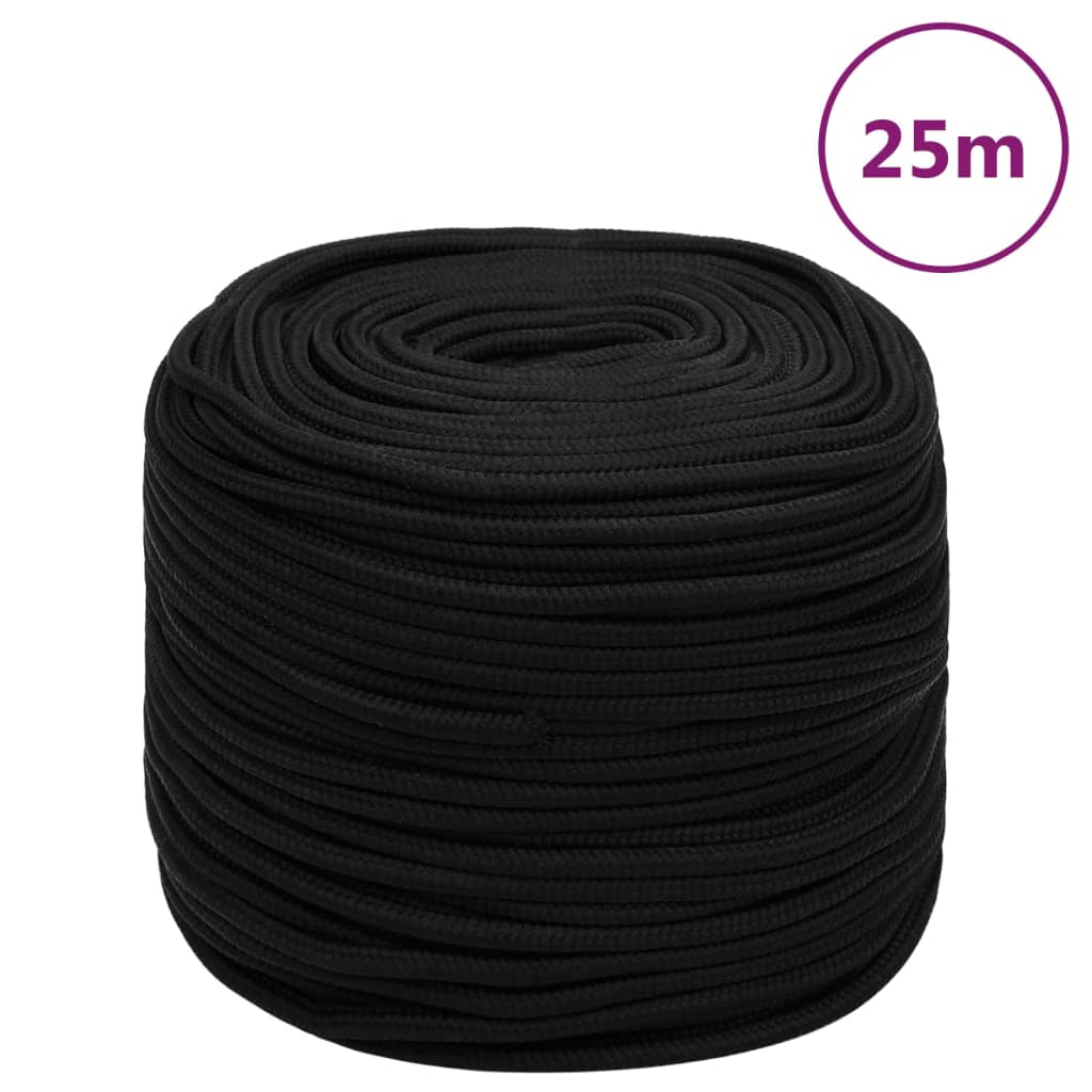 Arbeitsseil Schwarz 6 mm 25 m Polyester