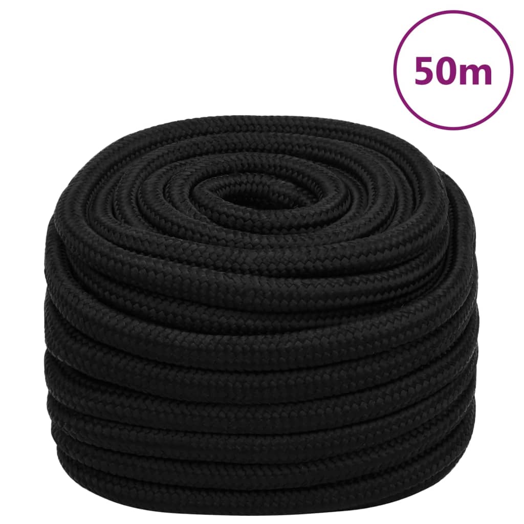 Arbeitsseil Schwarz 25 mm 50 m Polyester