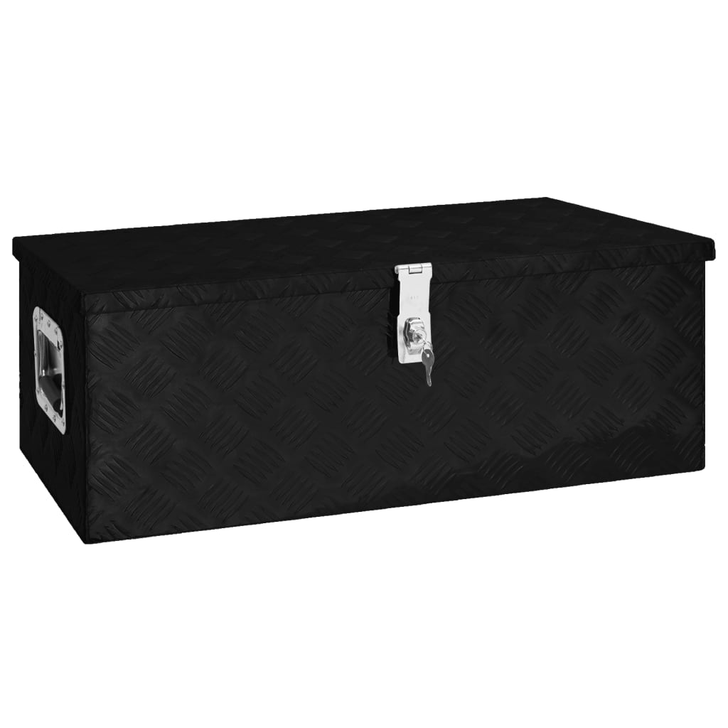 Aufbewahrungsbox Schwarz 80x39x30 cm Aluminium