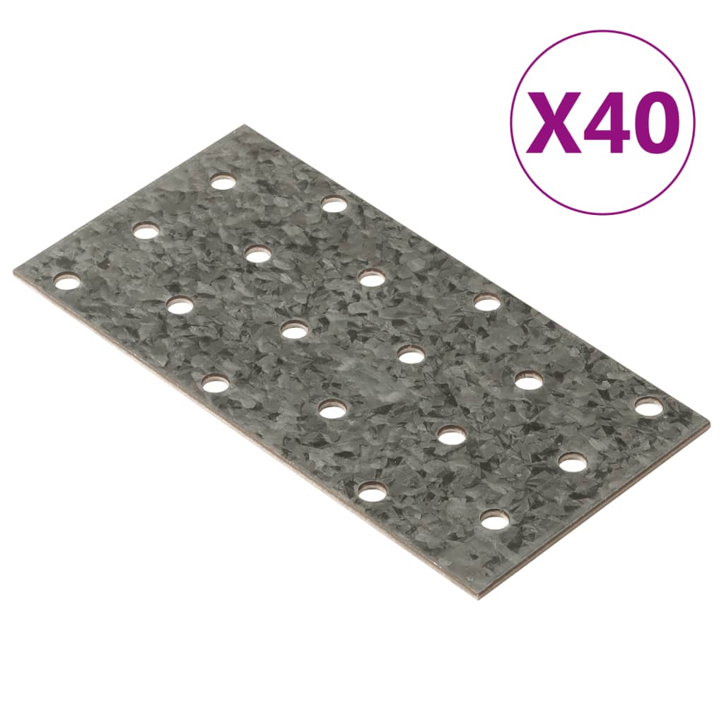 Lochplatten 40 Stk. 2 mm 120x60 mm Verzinkter Stahl